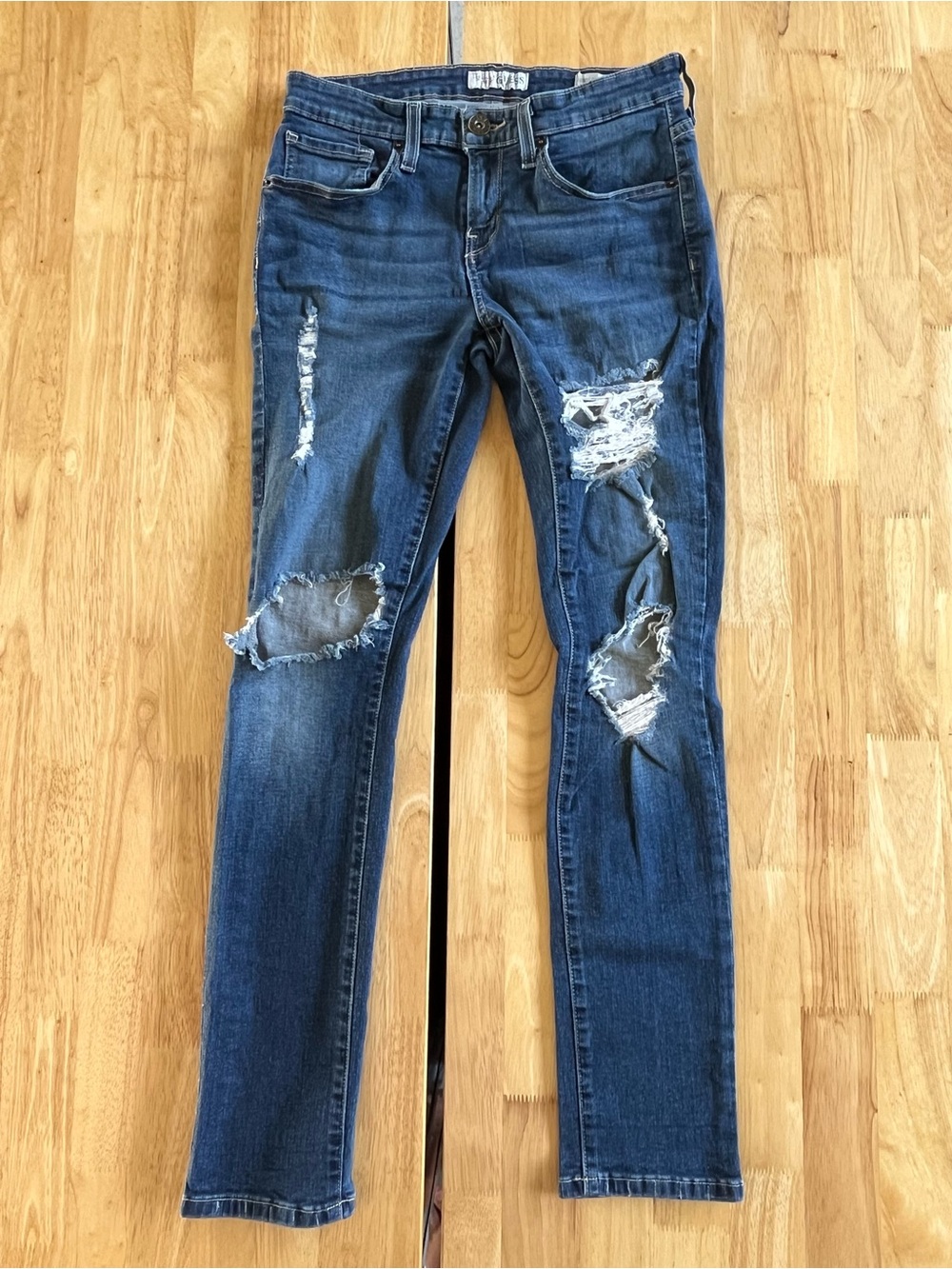 Guess Women's Ripped Indigo Skinny Jeans